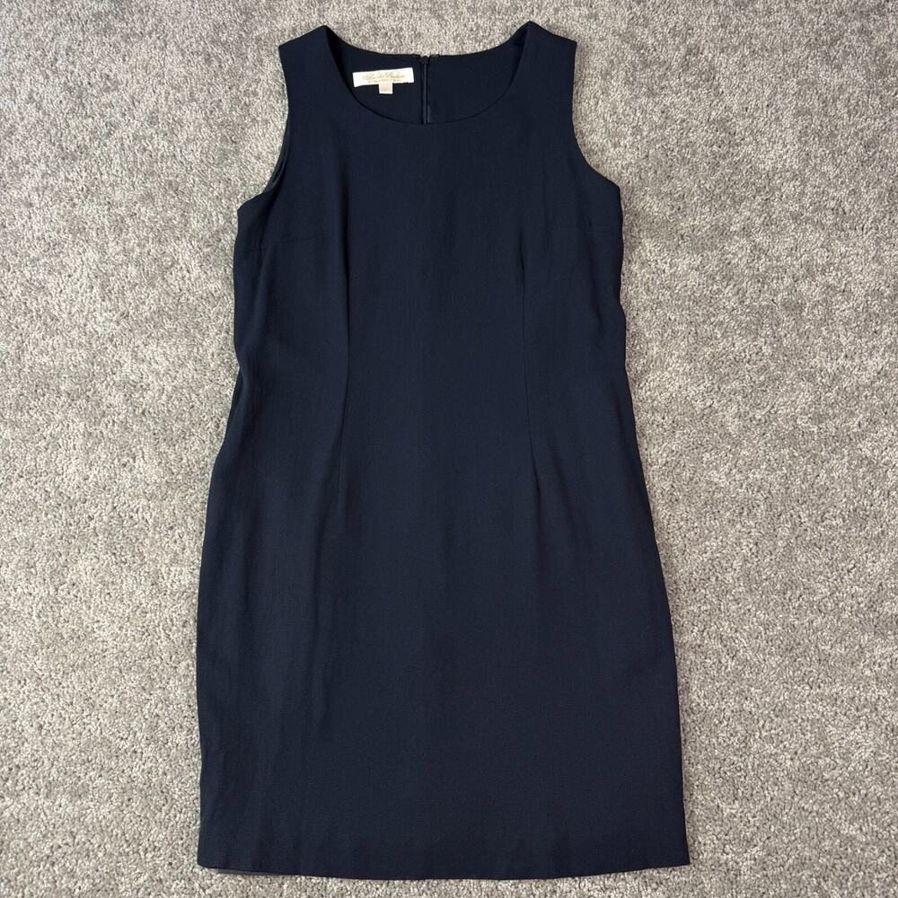 Brooks Brothers Vintage Navy Blue Sleeveless Sheath Dress Size 10